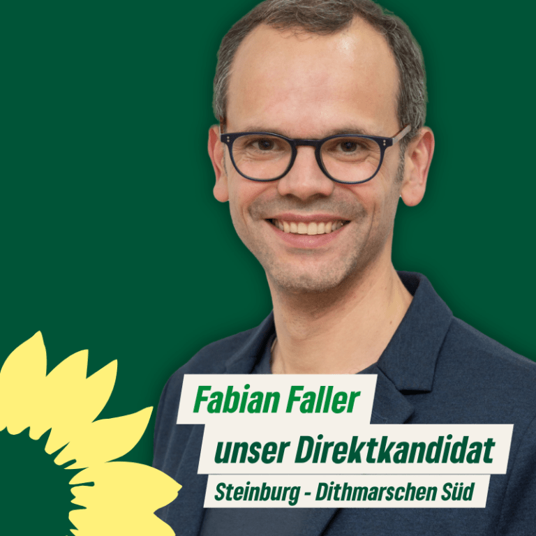 Fabian Faller ist grüner Direktkandidat für den Wahlkreis 3 Steinburg – Dithmarschen Süd