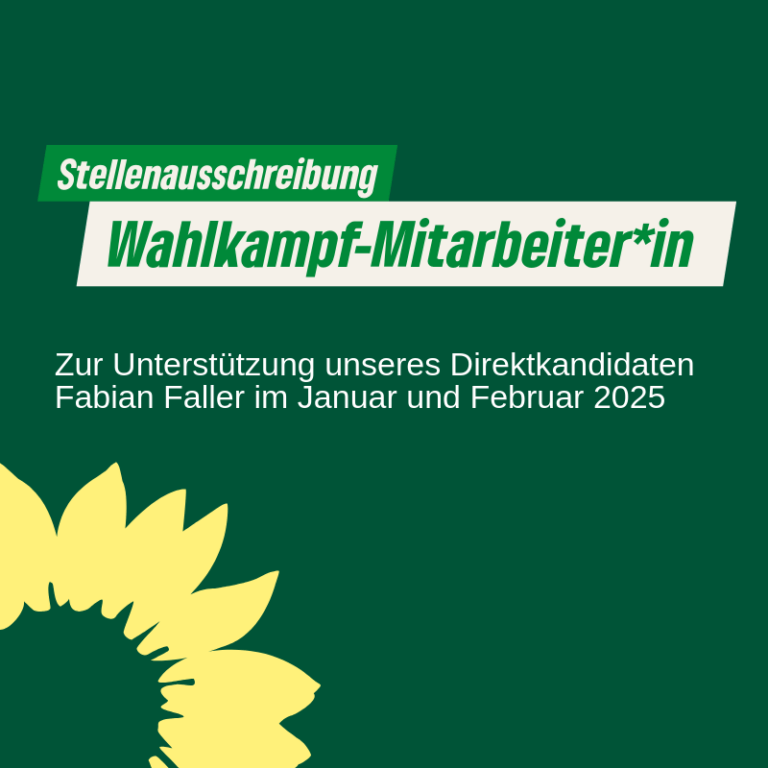 Stellenausschreibung: Wahlkampfmitarbeiter*in